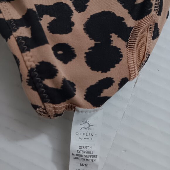 OFFLINE BY AERIE STRETCH MEDIUM SUPPORT SPORTS BRA LEOPARD ANIMAL PRINT - Picture 7 of 8